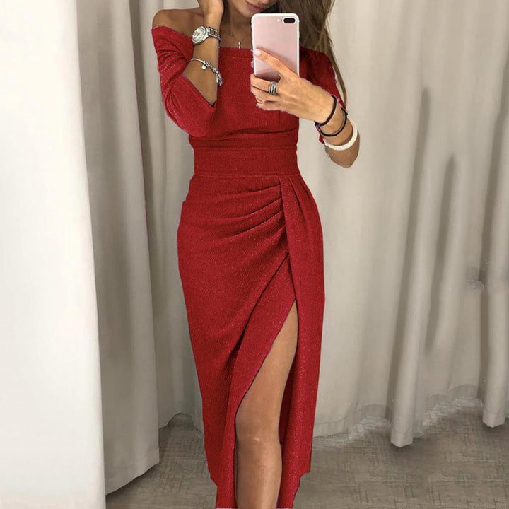 Elegant women's midi dress, perfect for day to night wear or special occasions. Flattering and chic classic style.