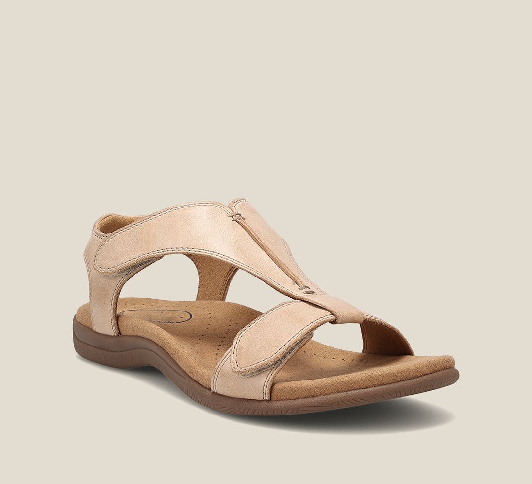 Durable sole of women's orthopedic walking sandals provides excellent grip and comfort for active summer days.