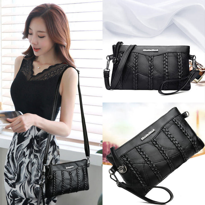 Organized & spacious interior of a women's PU leather crossbody bag, ideal for daily essentials & fashion.