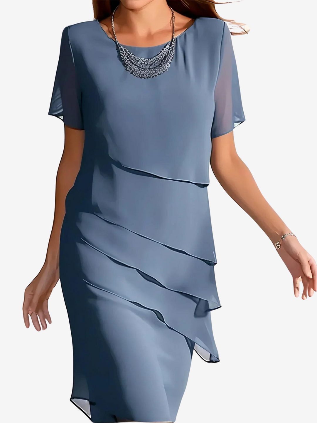 Elegant women's slimming tummy control midi dress, perfect for a flattering, comfortable look.