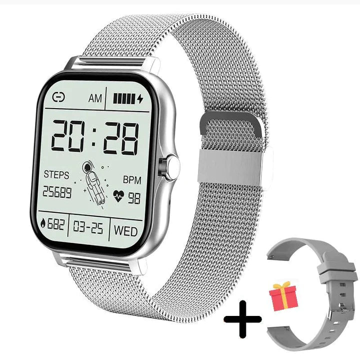 Stylish women's pink smartwatch, combining elegant design with health tracking and smart features.