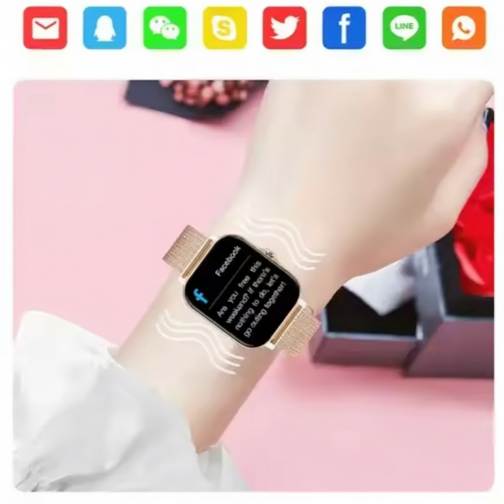 Stylish women's digital watch, elegant design. A fitness smartwatch with activity tracking & long battery.