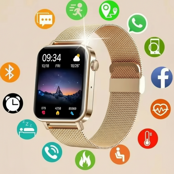 Elegant women's smartwatch for daily wear. Professional health & activity tracker with long battery life.