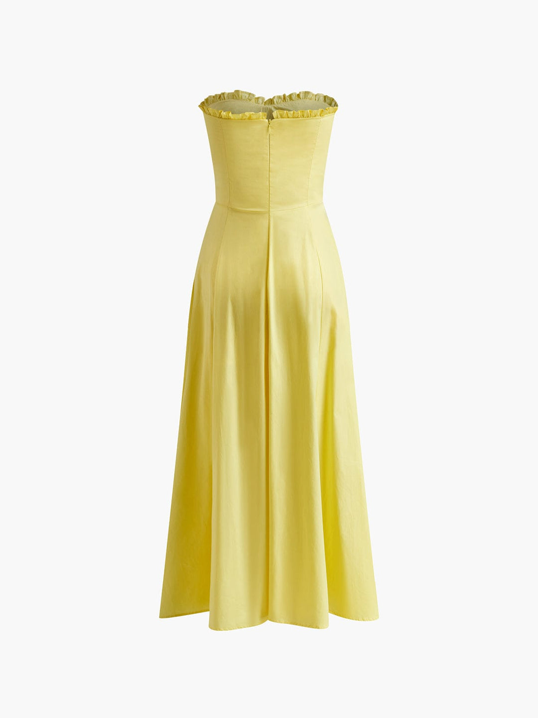 Effortlessly elegant women's strapless midi dress. Feminine summer sundress for a romantic, chic look.