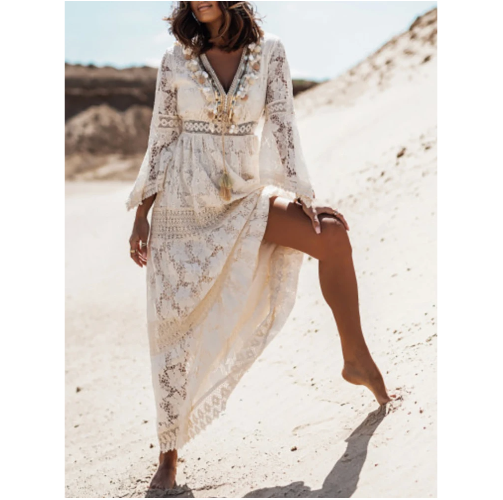 Sleeveless elegant women's summer dress. Stylish and comfortable, perfect for sunny days.