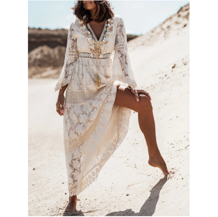 Sleeveless elegant women's summer dress. Stylish and comfortable, perfect for sunny days.