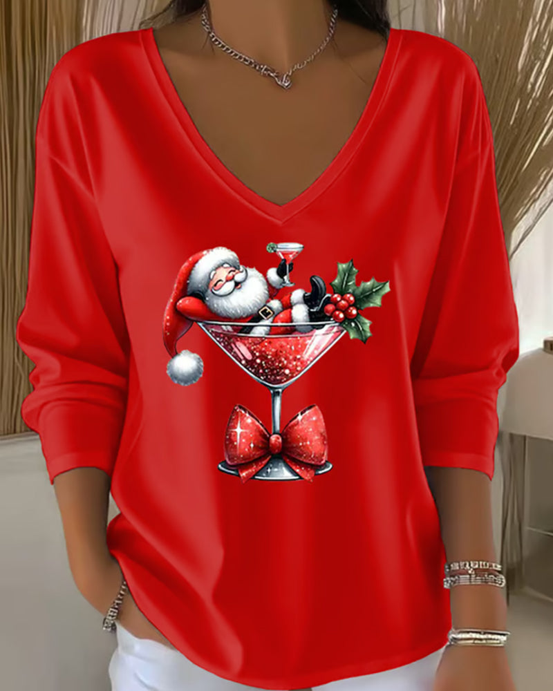 Comfortable women's V-neck top, designed for a flattering and chic everyday look.