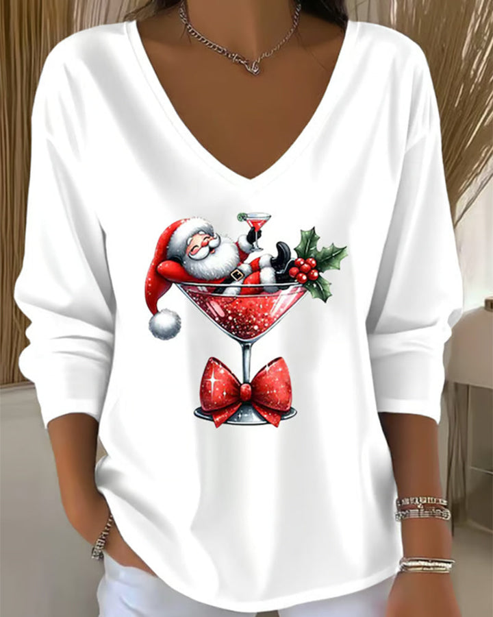 Chic elegant women's V-neck blouse, versatile for casual wear or dressier occasions.