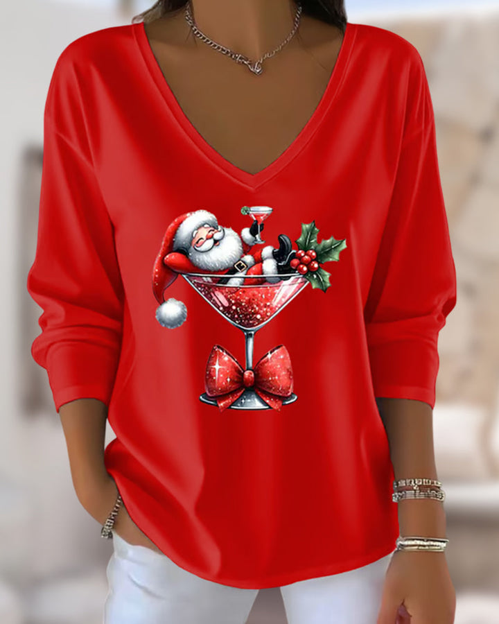 Versatile women's V-neck top, an elegant blouse perfect for casual wear or chic everyday style.