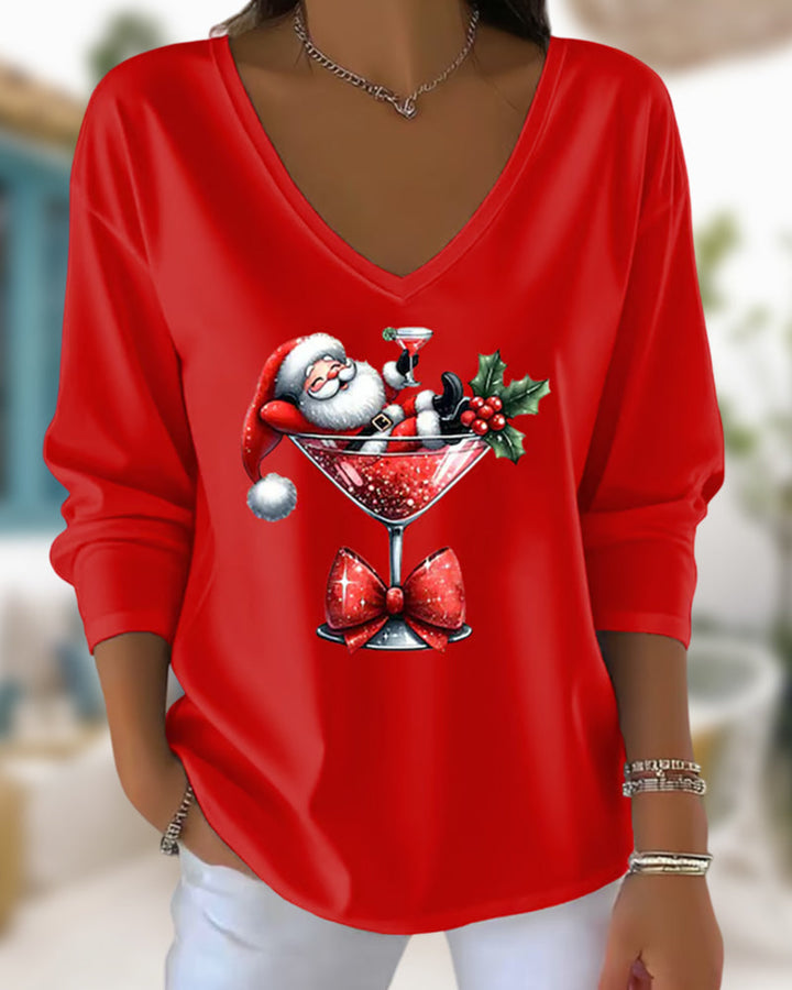 Stylish V-neck top for women, offering a flattering fit and comfortable, elegant ladies fashion.
