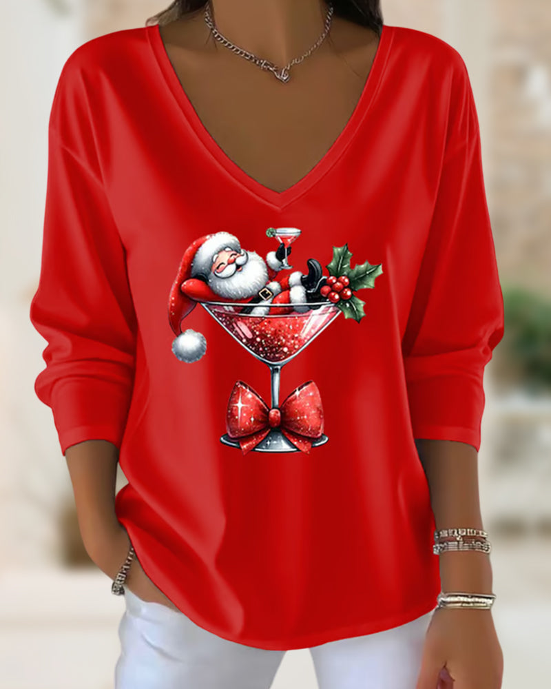 Flattering women's V-neck top, comfortable & chic for elegant casual wear and versatile everyday style.