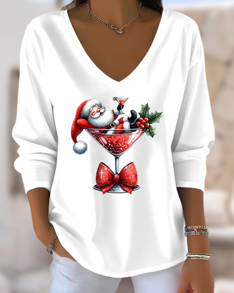 Elegant women's V-neck top, comfortable and flattering for versatile ladies' everyday fashion.