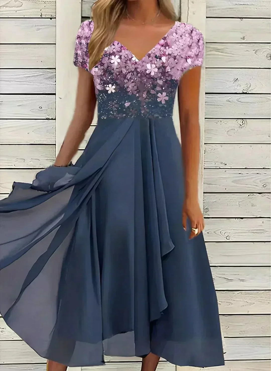 Chic women's colorful midi dress, an elegant and versatile choice for parties, dinners & special events.