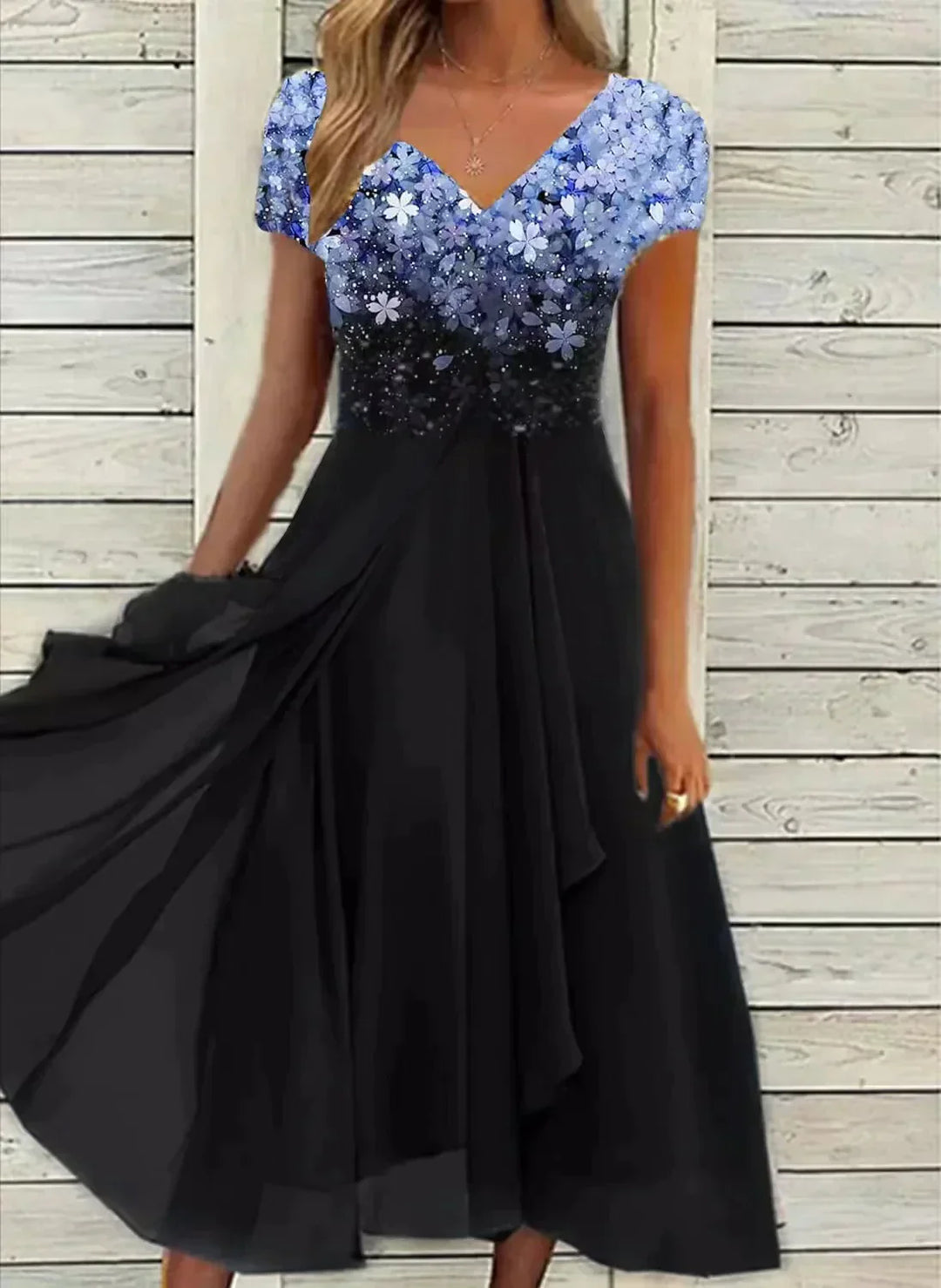 Stylish women's elegant midi dress. A versatile choice for formal wear, evening events & special occasions. New apparel.