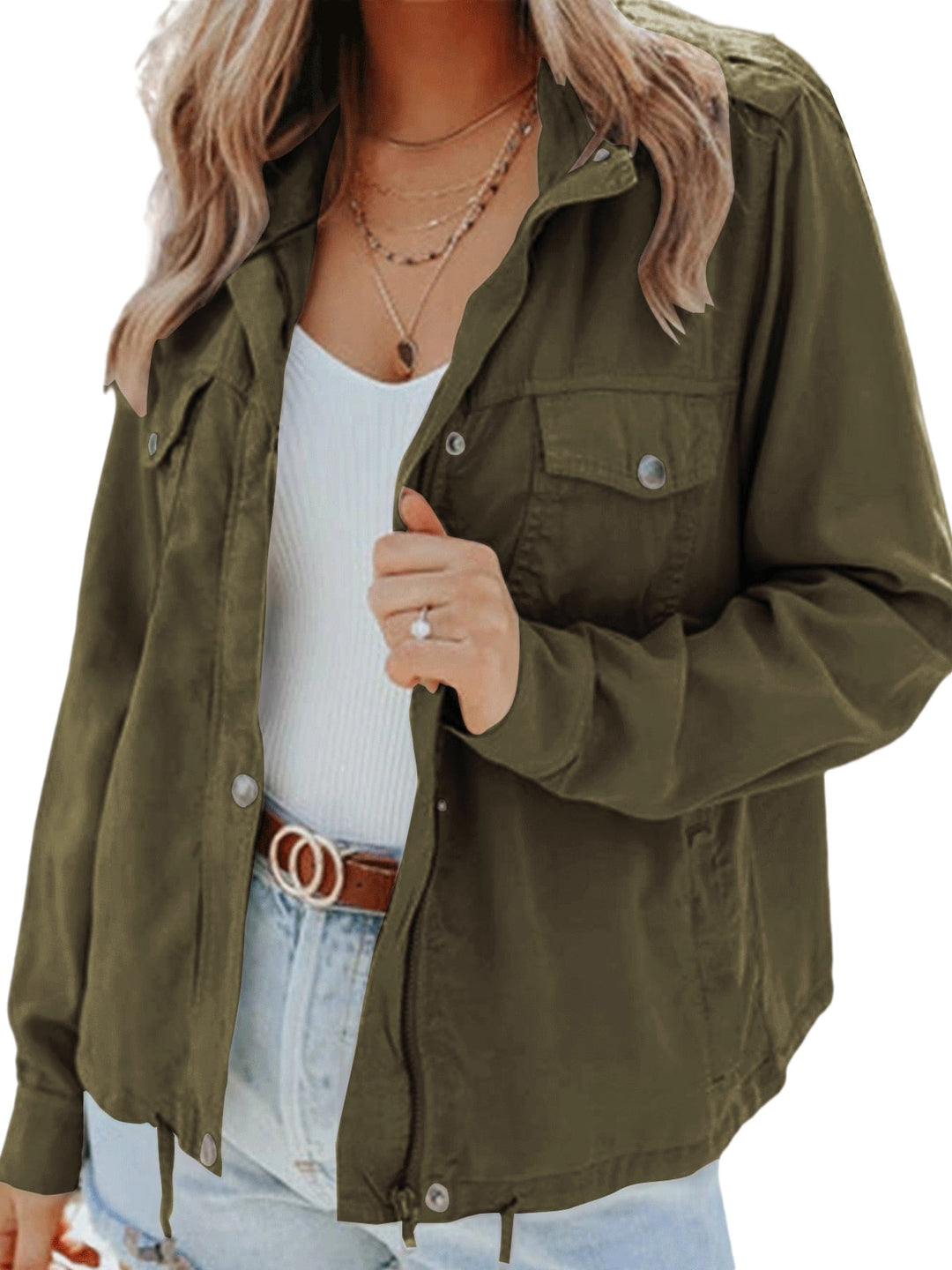 Modern Eliza's women's jacket, perfect for layering. Comfortable & stylish everyday outerwear for a chic look.