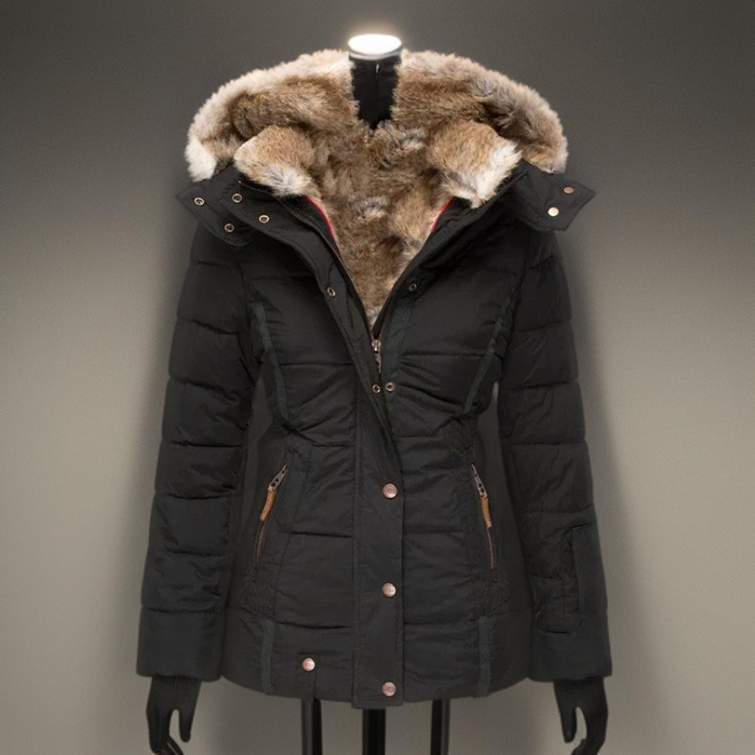 Stylish Elodie women's winter coat, warm and comfortable for cold weather and elegant fashion.