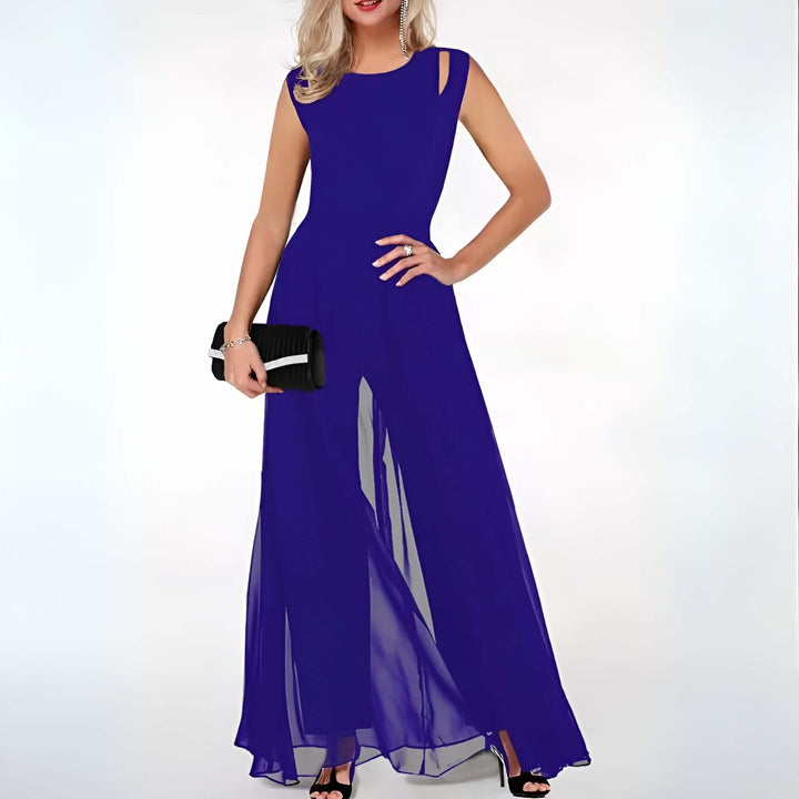 Sleeveless Wide-Leg Jumpsuit with Cut-Out Detail