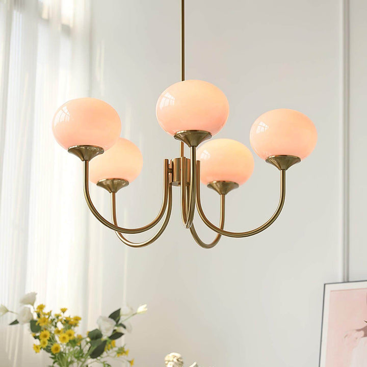 Pink Glass Ceiling Light Fixture Modern Chandelier