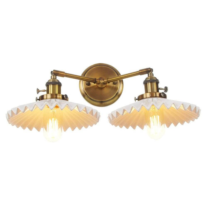 Antique Gold Double Head Ceramic Wall Sconce