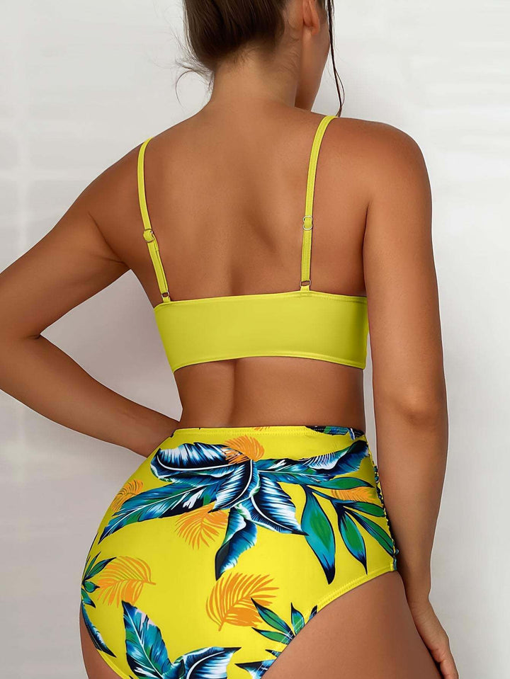 Women's Wrap Bikini Set with High-Waisted Bottoms