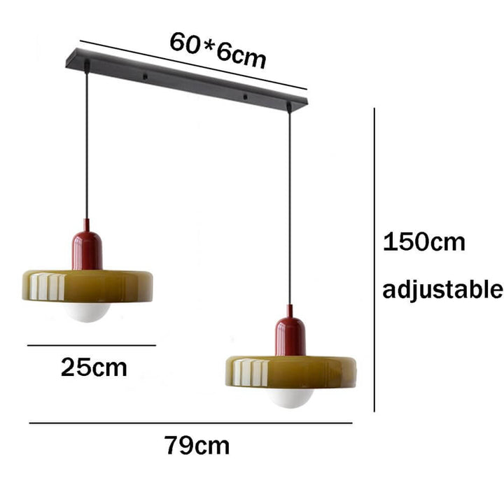 2 Heads Modern Glass Pendant Light
