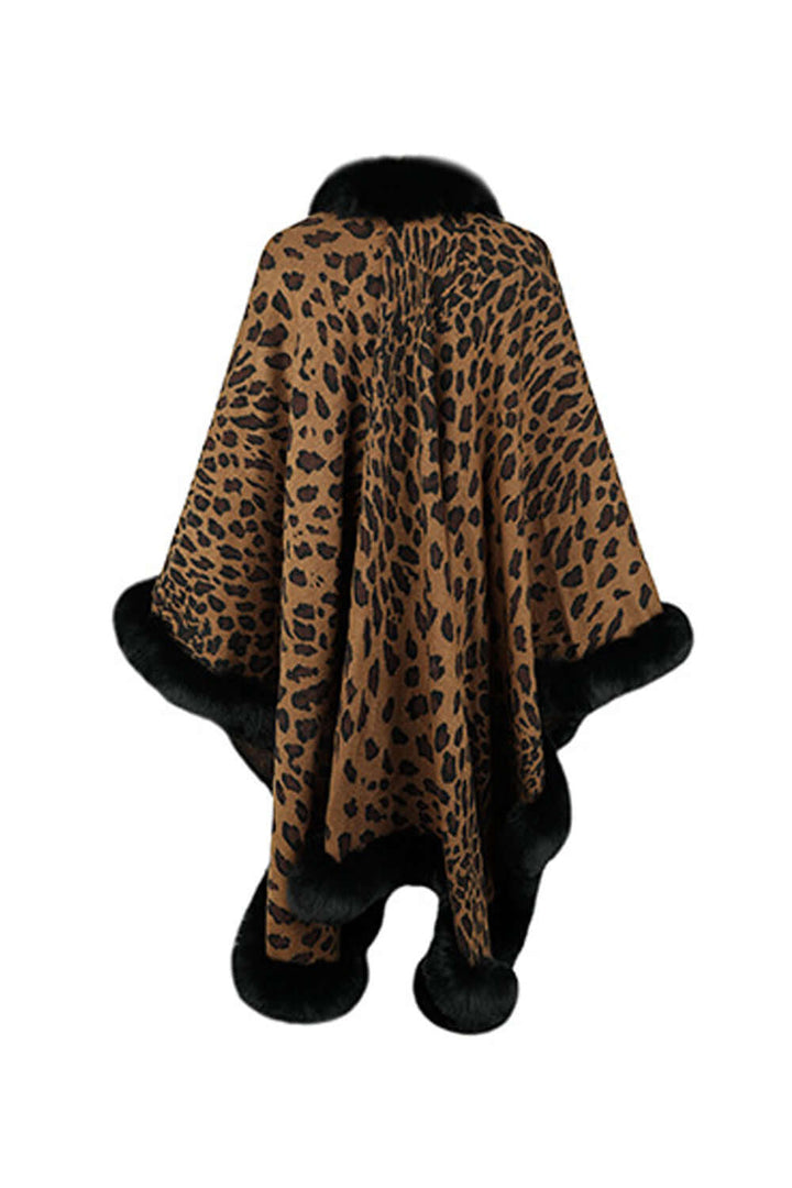 Leopard Print Open Poncho
