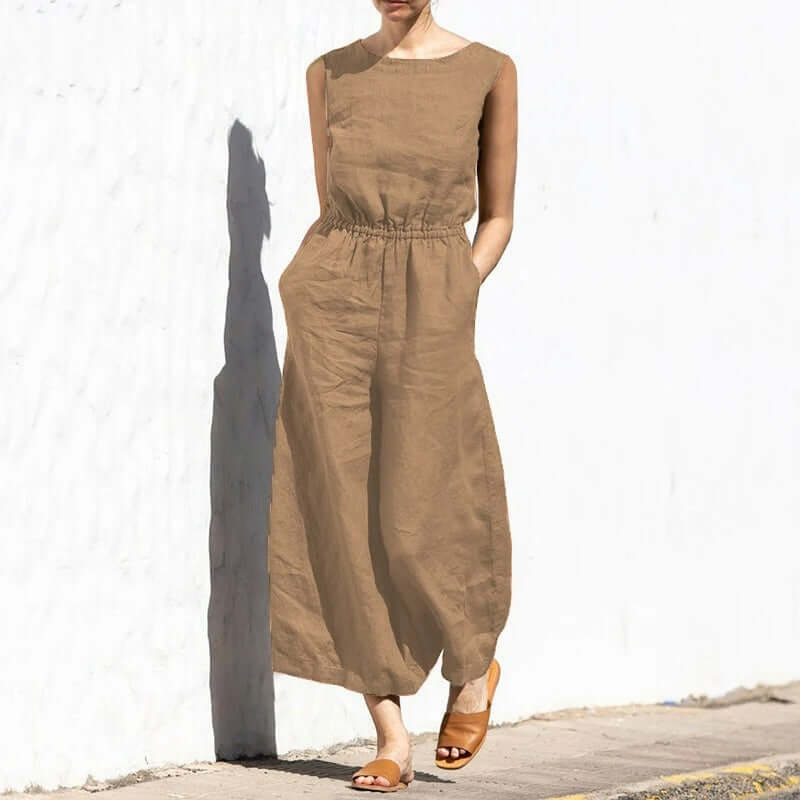 Women's Sleeveless Jumpsuit - Casual & Formal