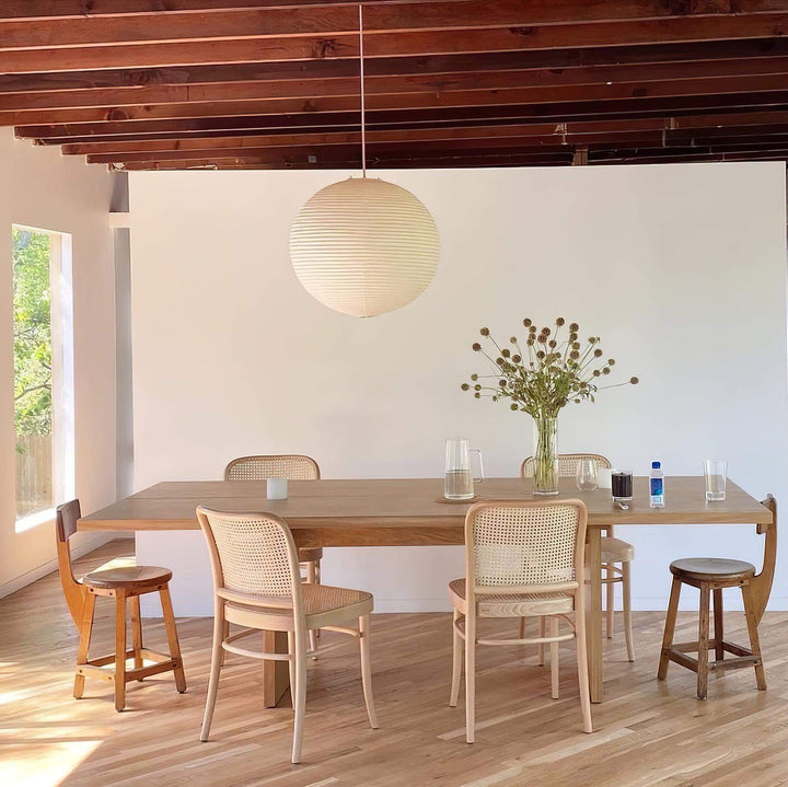 Japanese Cotton Paper Pendant Lamp with Steel Wire