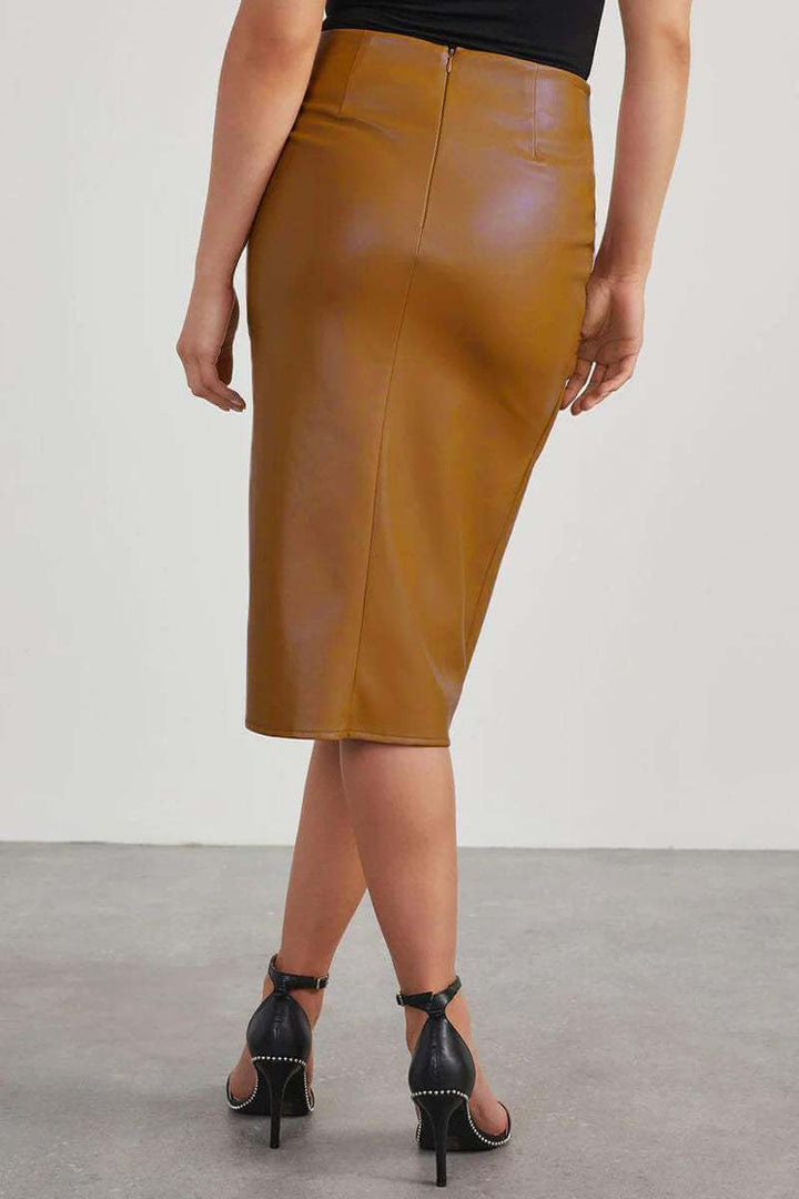 High-Waisted Pencil Skirt with Ruching
