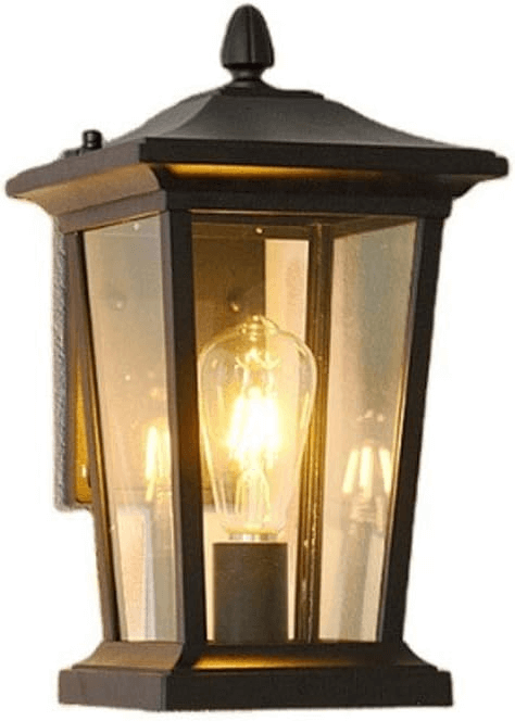 Waterproof Outdoor Wall Lamp, Farmhouse Style, Glass Shade