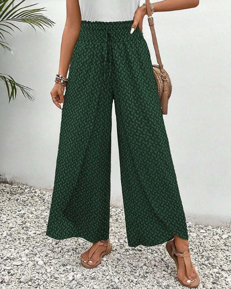 Women's Wide Leg Palazzo Trousers - Flowy & Lightweight