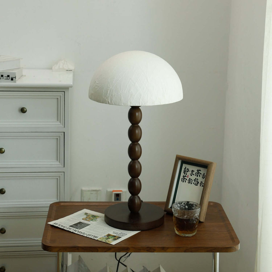 Wooden Table Lamp with Rice Paper Shade 30cm