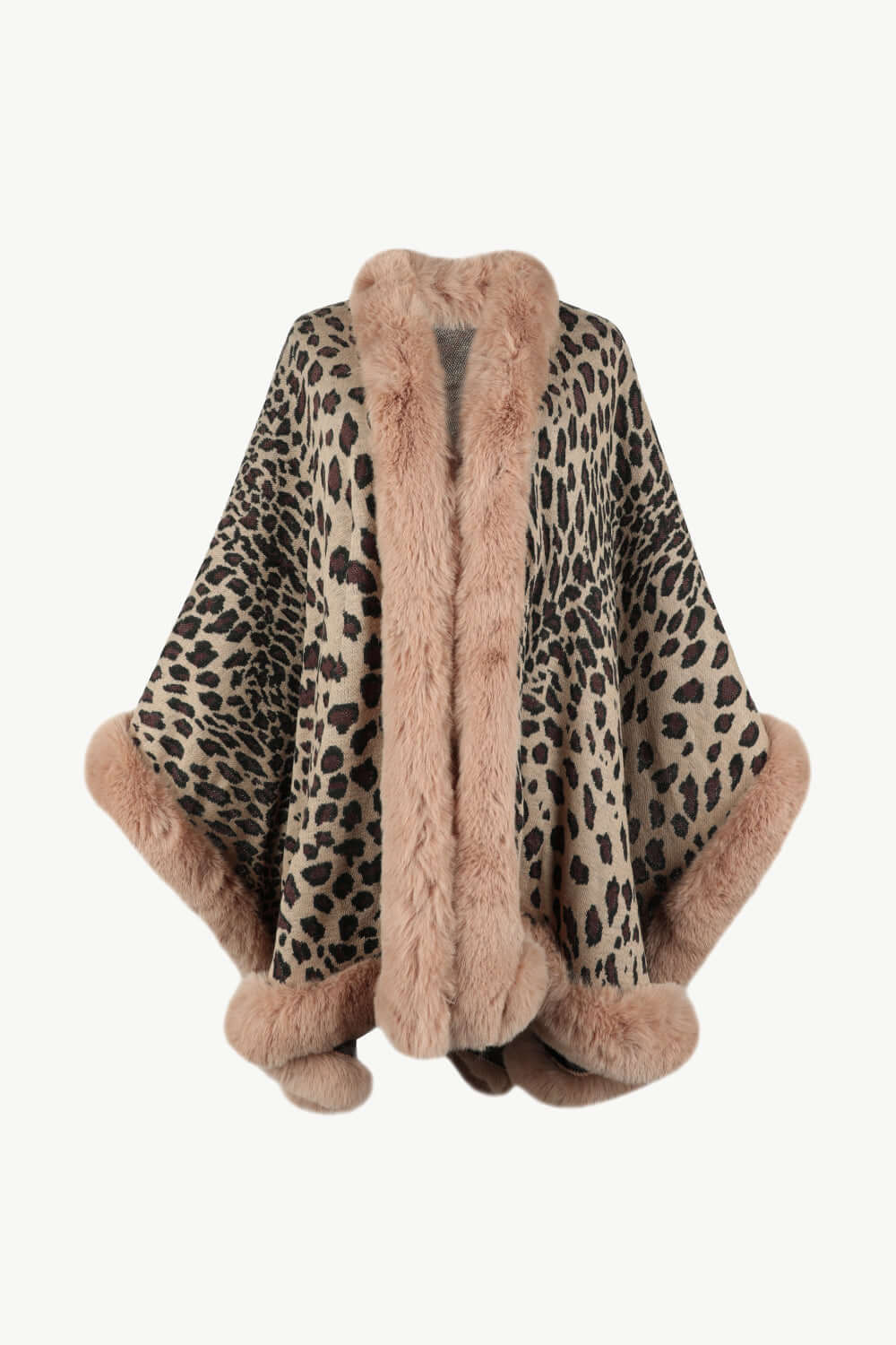 Leopard Print Open Poncho