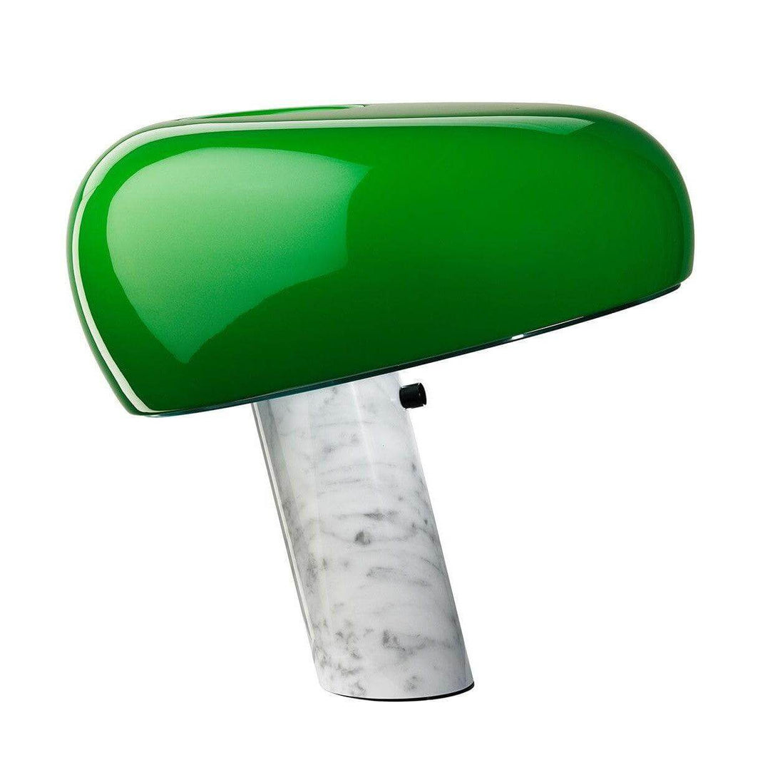 Carrara Marble Table Lamp with Glazed Metal Reflector