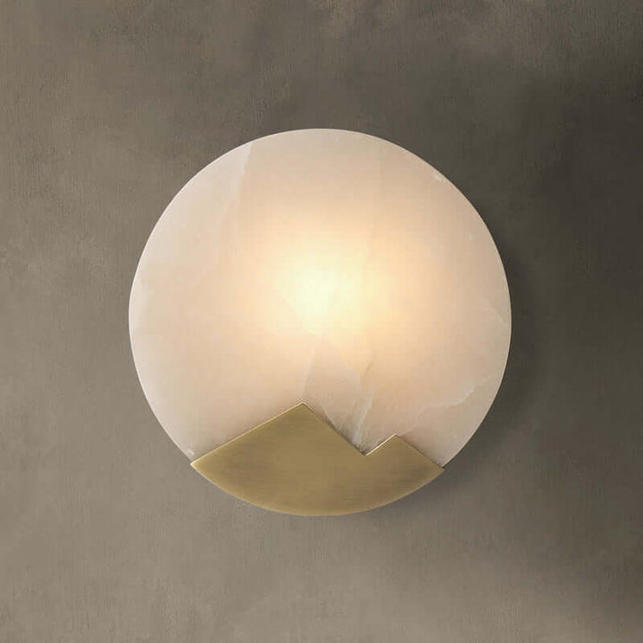 Elegant Marble Wall Light with Brass Accents