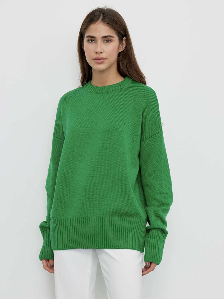 Women's V-Neck Ribbed Knit Sweater