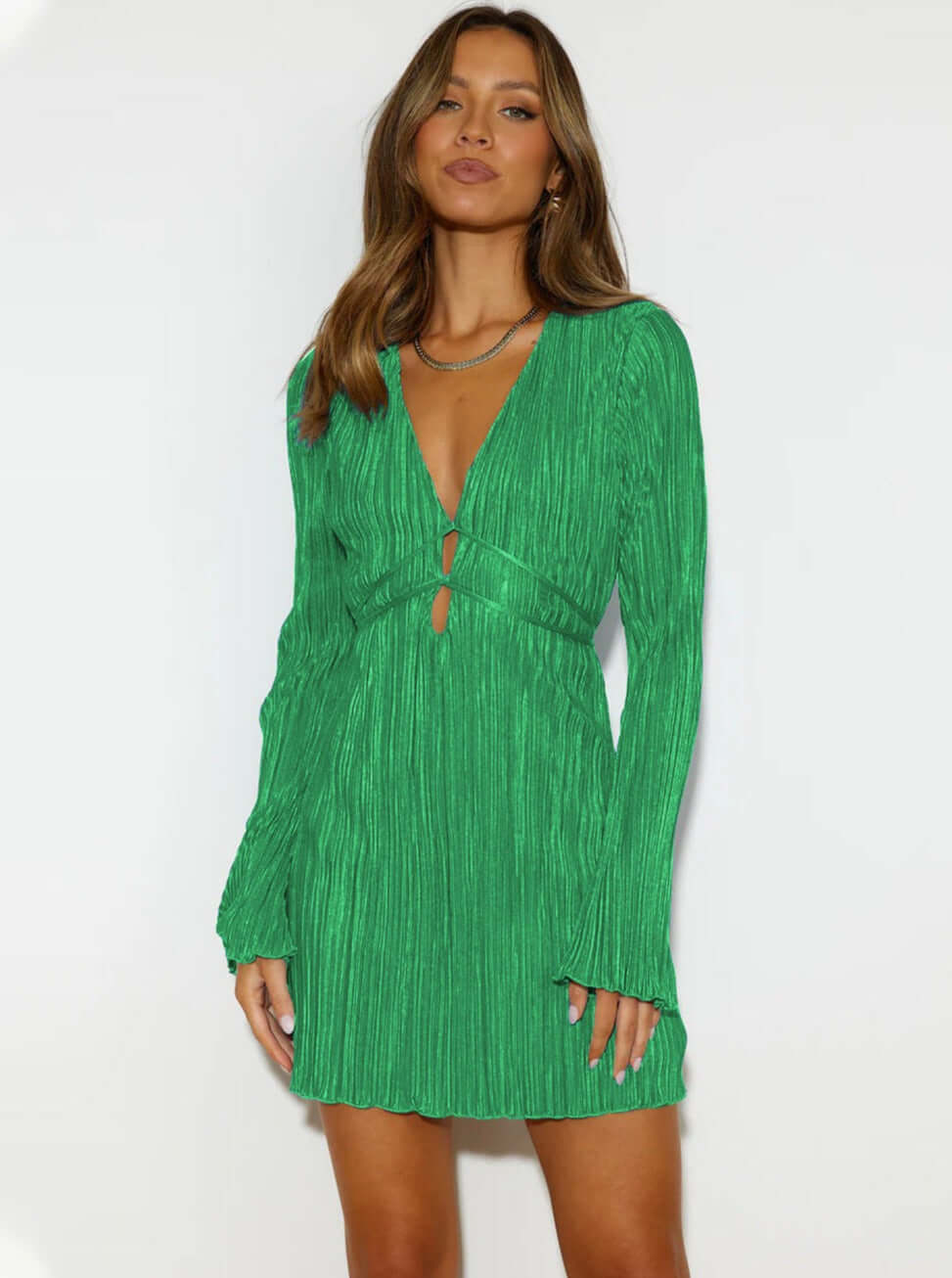 Women's Textured Mini Dress with Tie Back