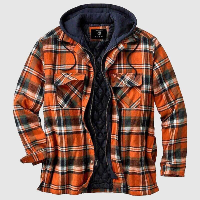 Men's Casual Checkered Jacket - Spring & Fall Regular Fit