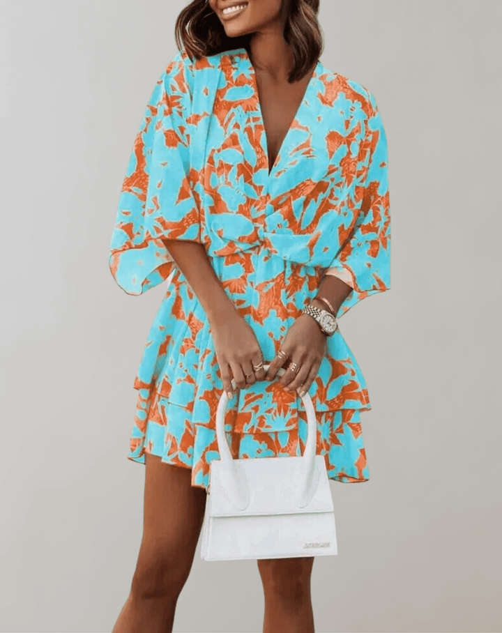 Orange, Light Blue, White