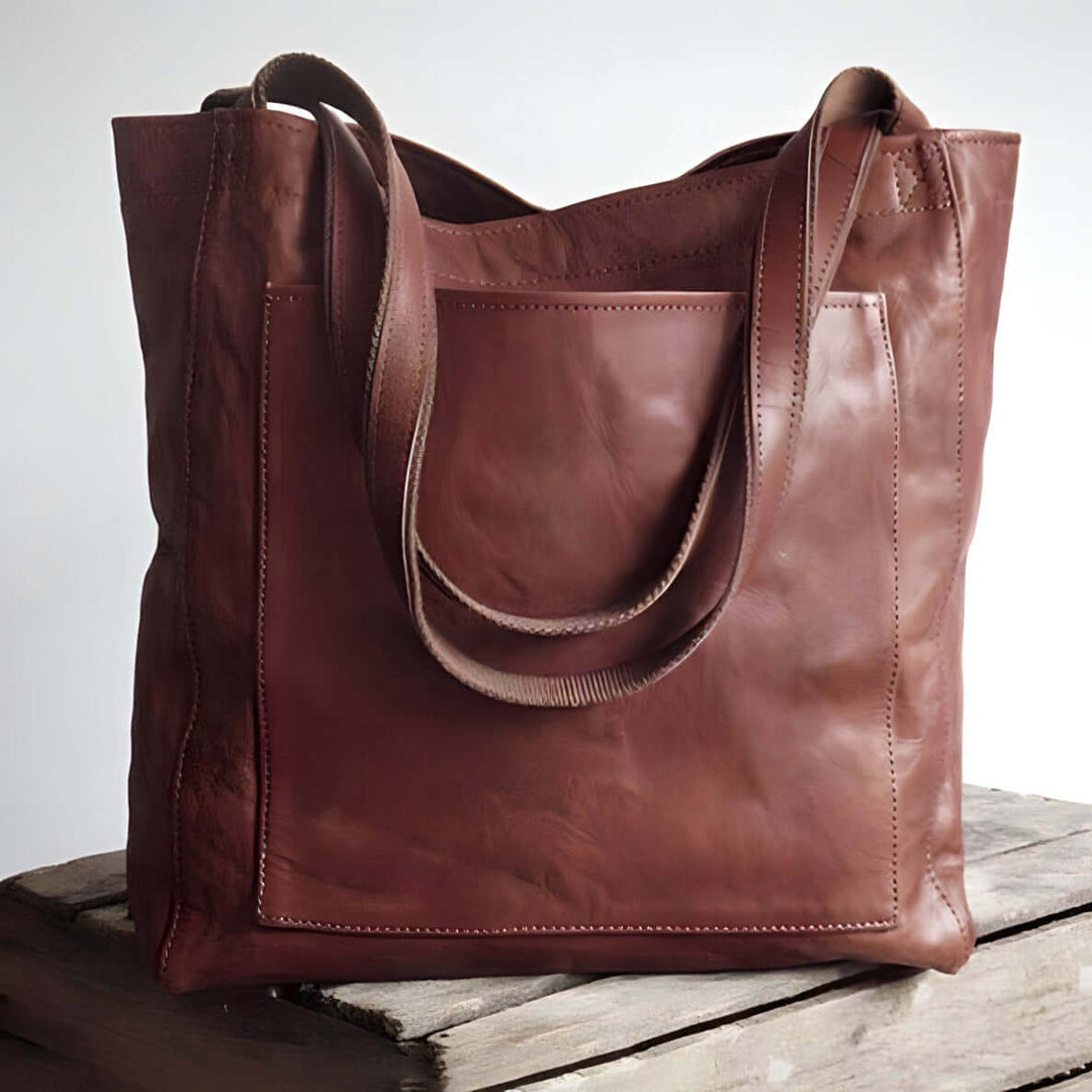 Vintage Leather Handbag - Timeless Chic