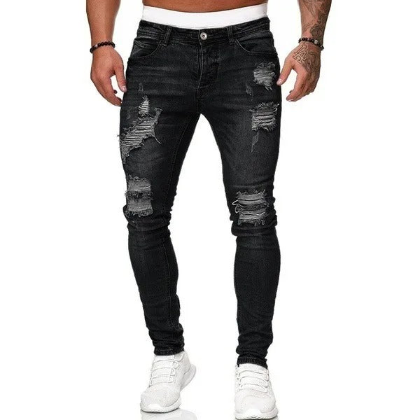 Men's Flocked Skinny Jeans