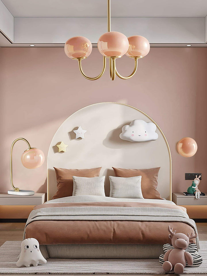 Pink Glass Ceiling Light Fixture Modern Chandelier