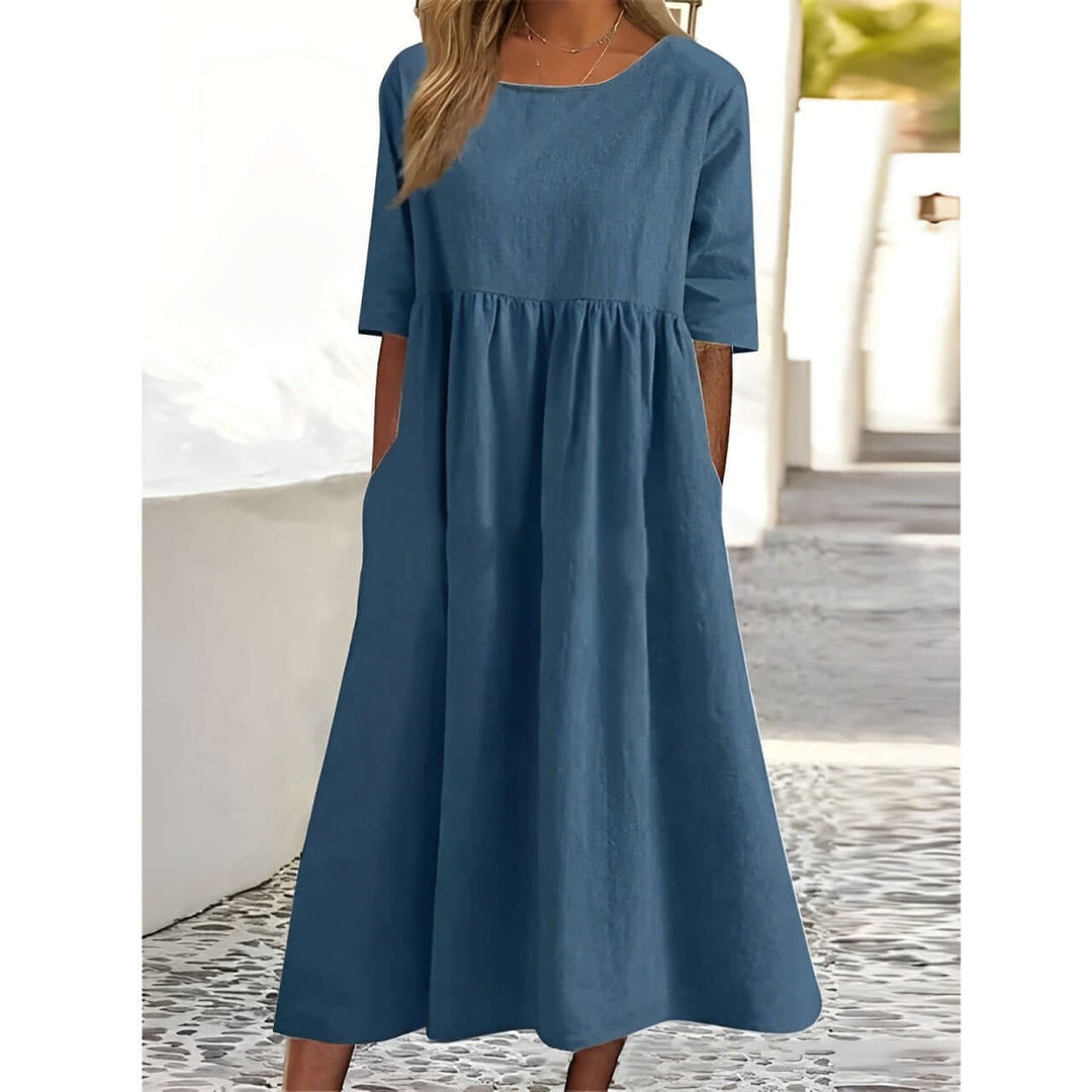 Pleated Midi Dress