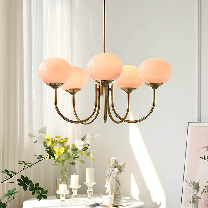 Pink Glass Ceiling Light Fixture Modern Chandelier