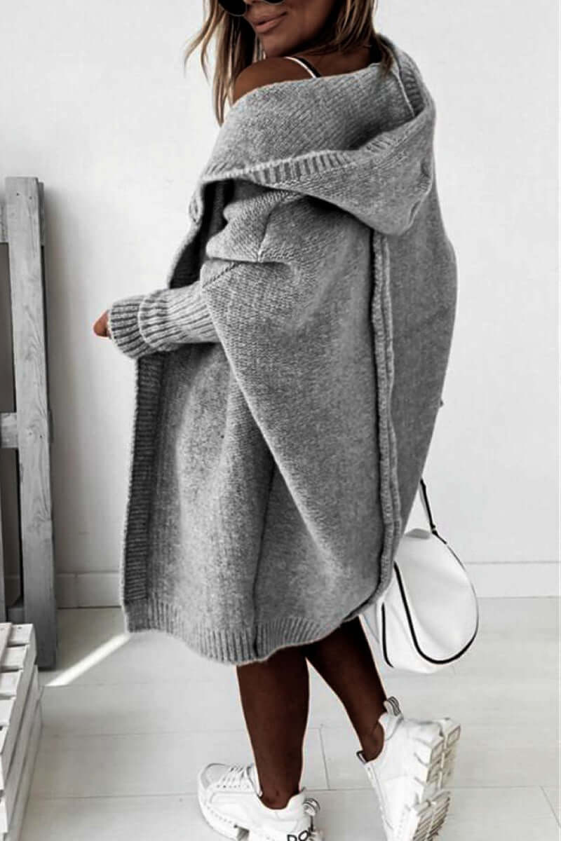 Women's Knitted Hooded Coat