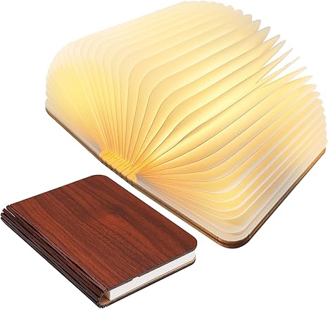LED Book Lamp, Rechargeable, Dimmable, Brown, 22cm