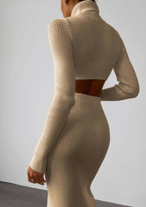 Women's Asymmetrical High-Neck Sweater Set