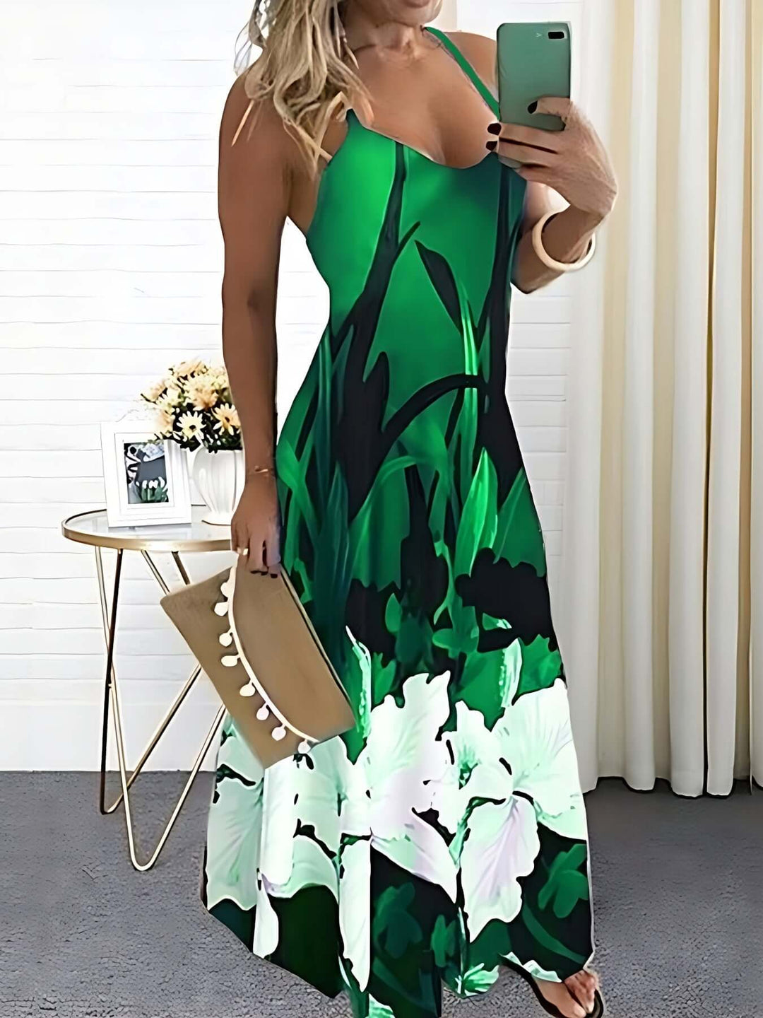 Floral Print Spaghetti Strap Dress for Women