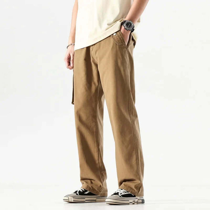 Men's Relaxed Fit Cargo Trousers with Multiple Pockets