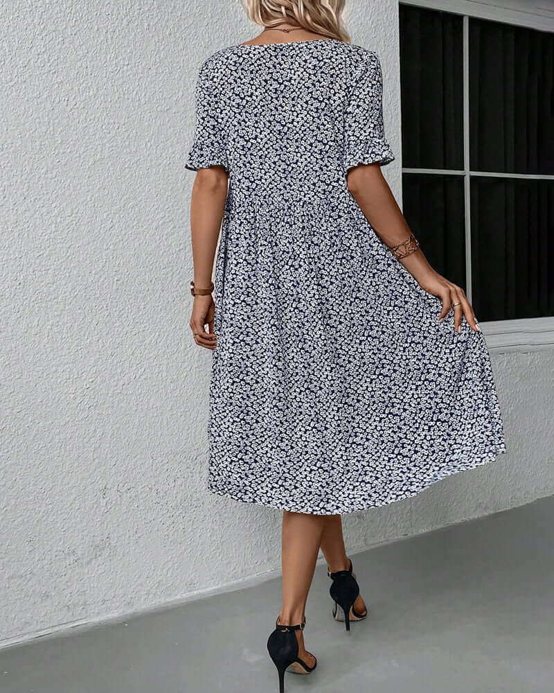 Women's Floral Pattern A-Line Dress
